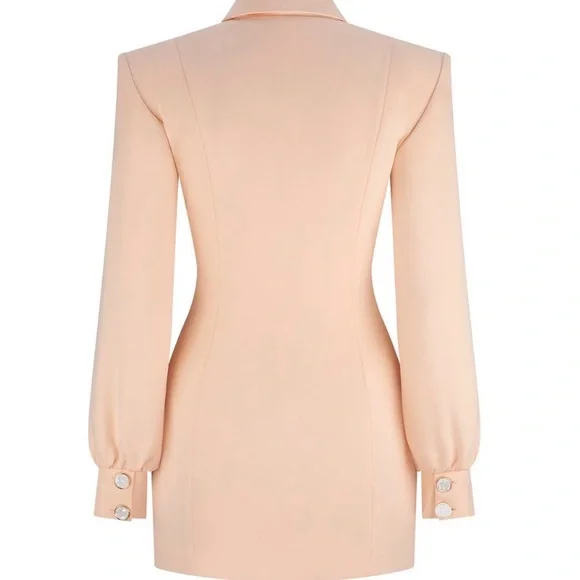 NWT Atoir Goldie Mini Dress in Peach with Statement Ivory Buttons. Size US 4. - Picture 4 of 12